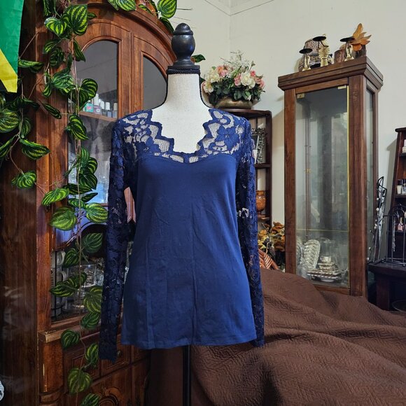 Ambiance Women's Lace Blouse - Picture 2 of 10